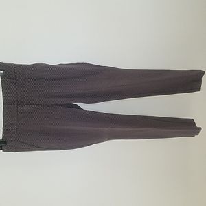 Loft - Skinny Dress Pants - Gray with Light Purple & Mauve dots